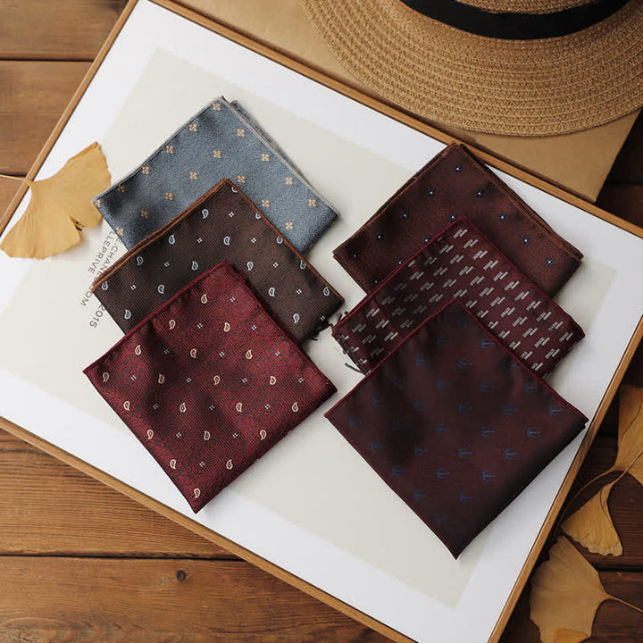 2Ps Men's Vintage Mini Motif Necktie Pocket Square Set - image 1
