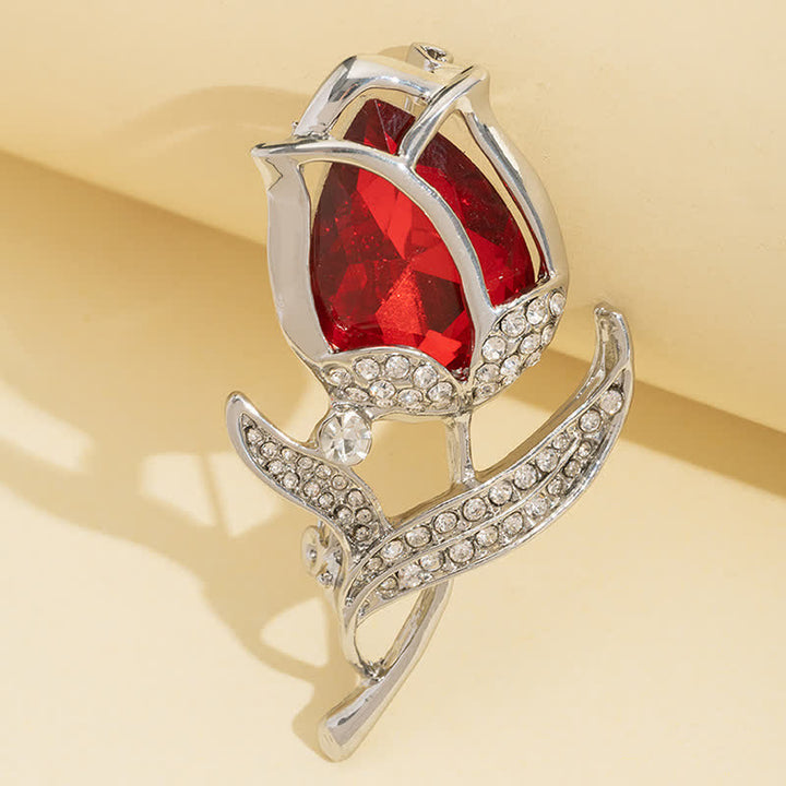 Women's Shining Crystal Tulip Brooch - image 3