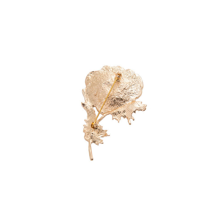 Women's Vintage Oil Painting Poppy Brooch - image 5
