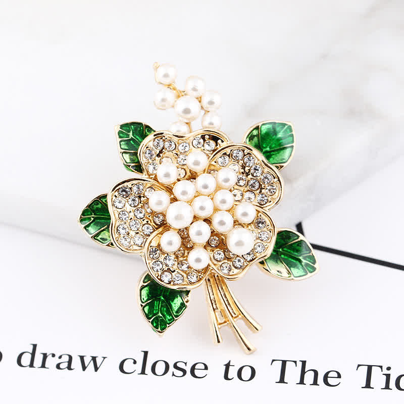 Women's Pearl Stamens Floral Brooch - image 3