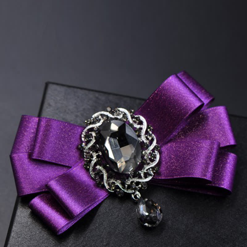 3Pcs Black Rhinestone Solid Colored Bow Tie Set - image 2