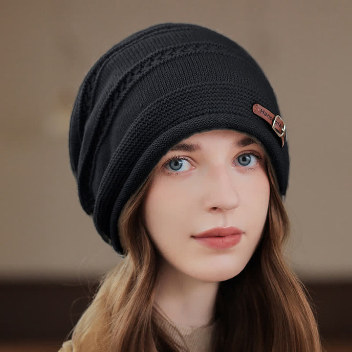 Women's Packable Winter Cap Pile Knitted Hat - Black - M (22 1/2"-22 7/8") - image 5