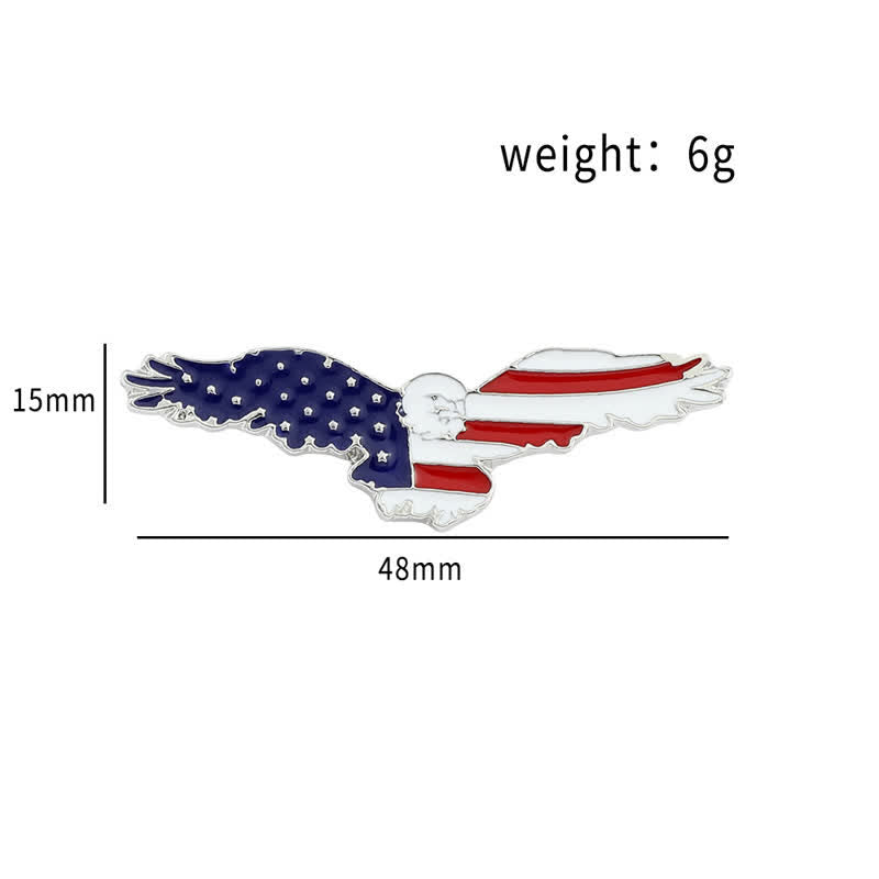 Men's Enamel American Flag Vulture Brooch - image 7