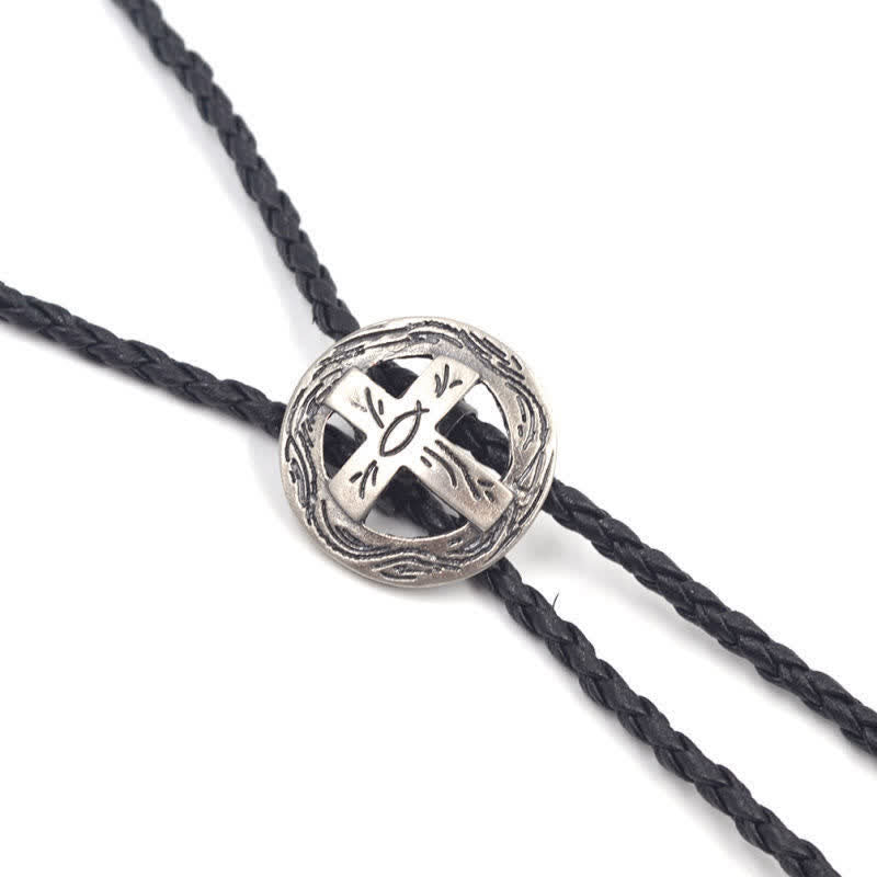 Retro Shirt Accessories Circle Cross Bolo Tie - image 8
