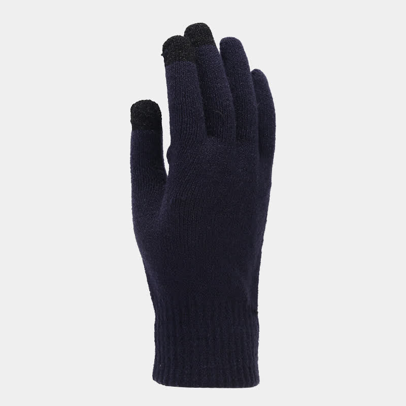 3Pcs Unisex Thickened Twill Knit Hat Scarf Gloves Set - image 3