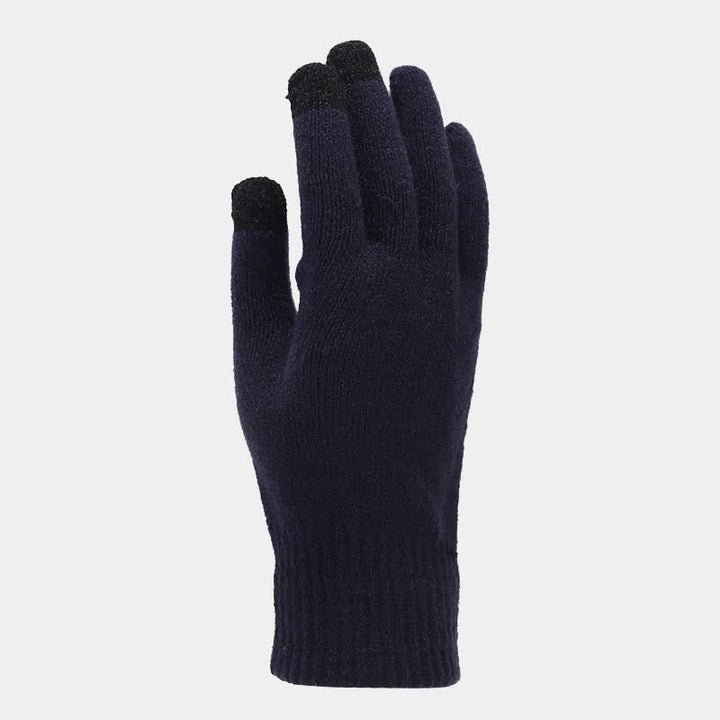 3Pcs Unisex Thickened Twill Knit Hat Scarf Gloves Set - image 3
