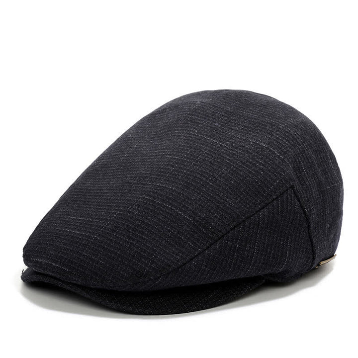 Sport Ivy Flat Cap with Earflap Beret - Black Grid - Adjustable (about 22"-23 5/8") - image 7
