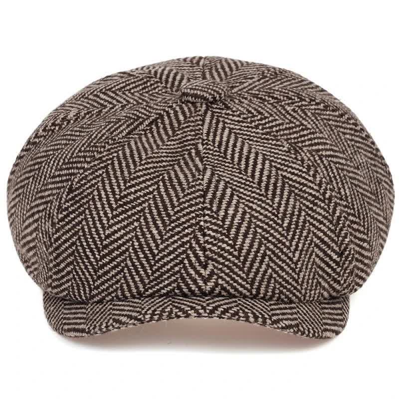 Peaky Hat Herringbone Pattern Octagonal Beret Cap - image 2