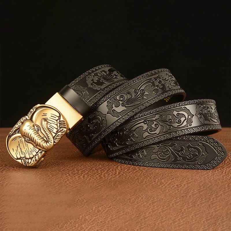 Men's Big-Eared Elephant Leather Belt - image 10
