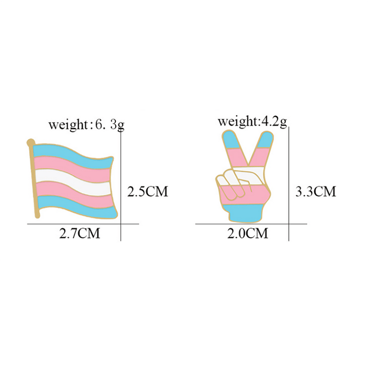6Pcs Pride Day Pink & Blue Rainbow Flag Brooch - image 5