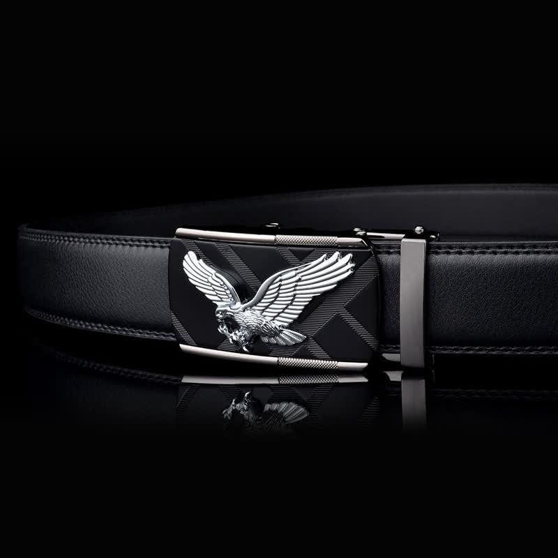 Men's Animal Eagle Automatic Buckle Leather Belt - image 9