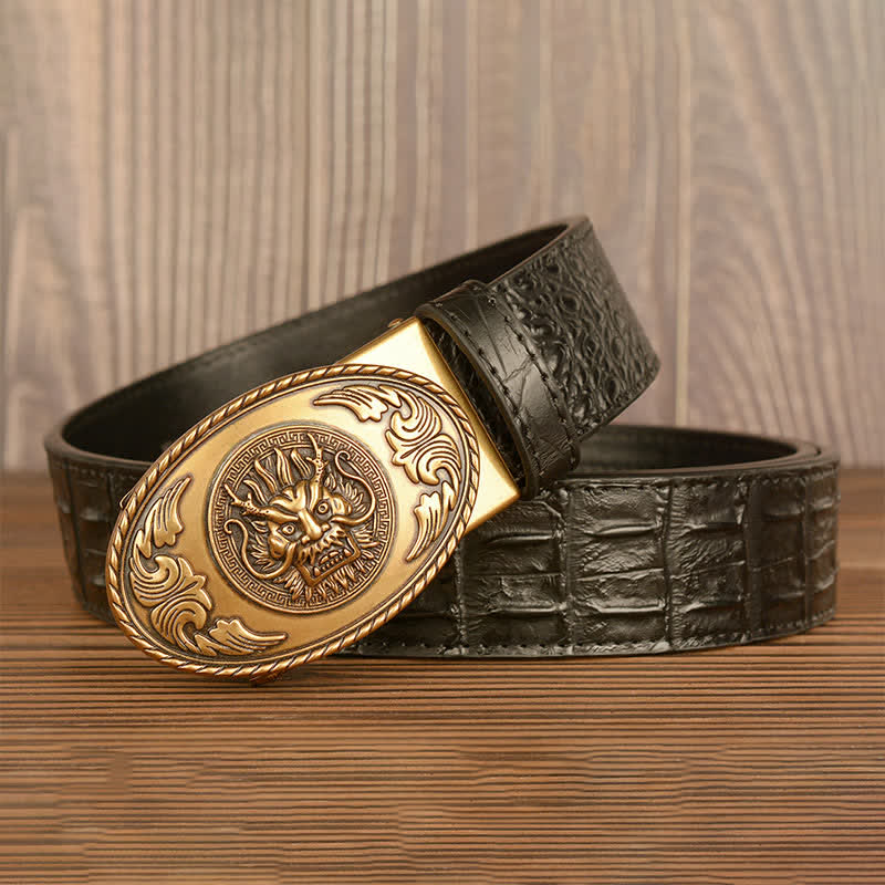 Men's Dragon Head Crocodile Pattern Leather Belt - image 14