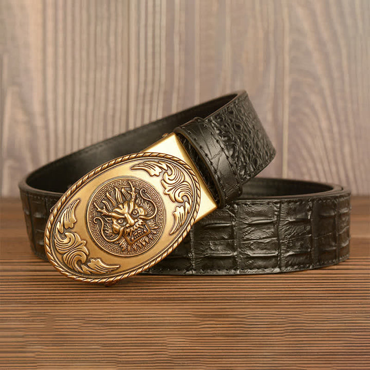 Men's Dragon Head Crocodile Pattern Leather Belt - image 14