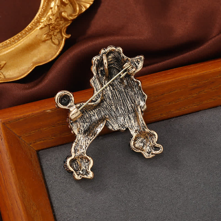 Women's Rhinestone Poodle Dog Brooch - image 4