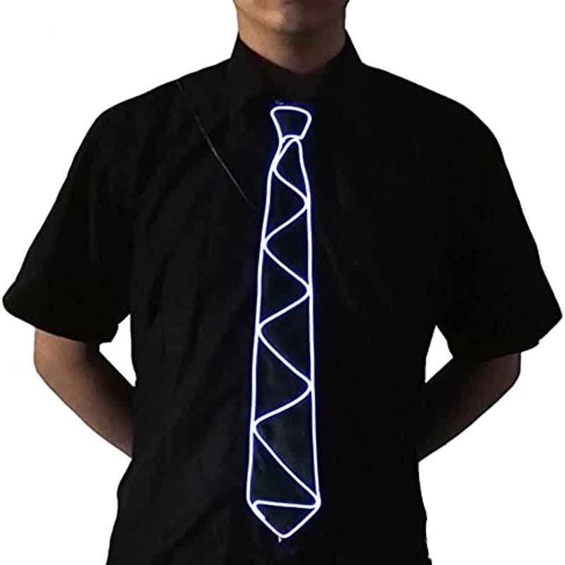 Cool Neon LED Strip Glowing Necktie - White - image 11