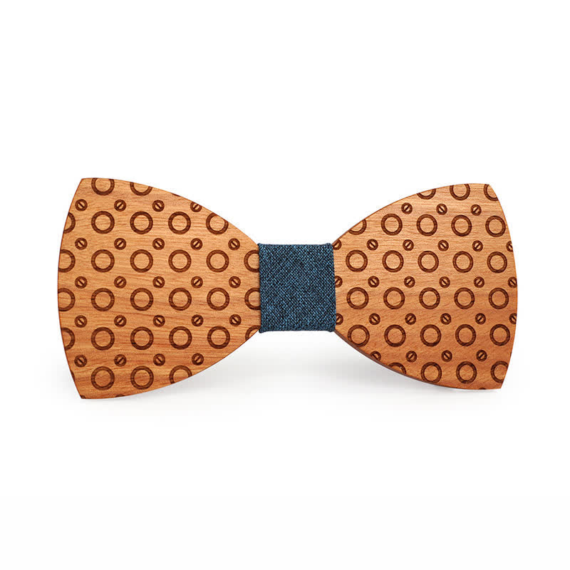 Men's Regular Polka Dot Wooden Bow Tie - image 5