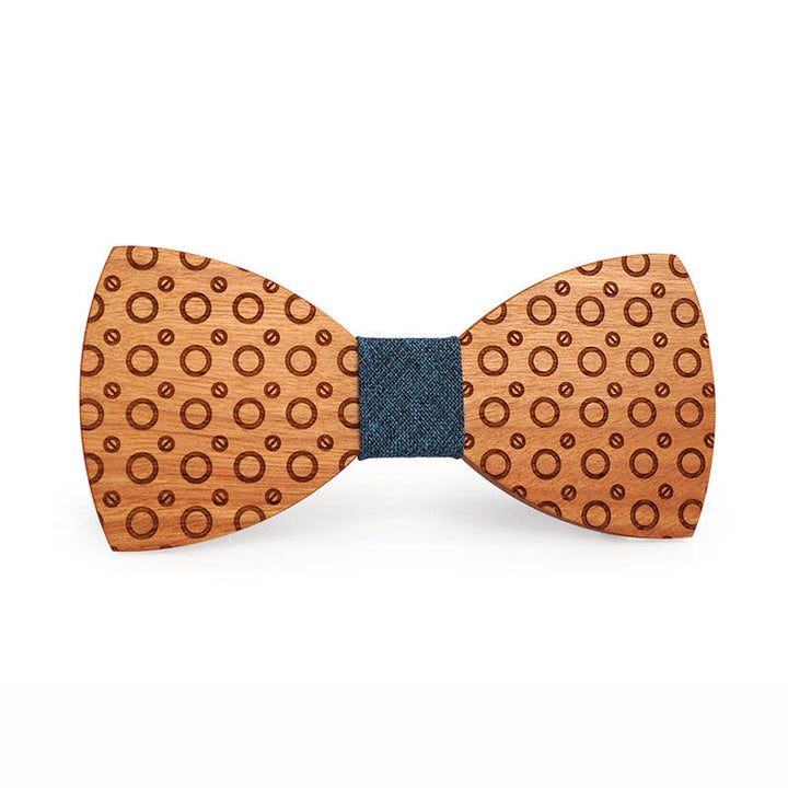 Men's Regular Polka Dot Wooden Bow Tie - image 5