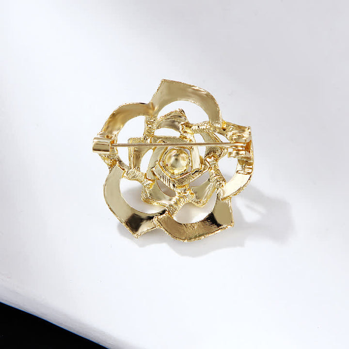 Women's Decorative Hollow Camellia Brooch - image 6