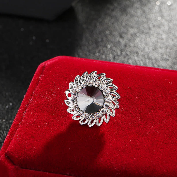 Men's Royal Flower Crystal Brooch - image 2