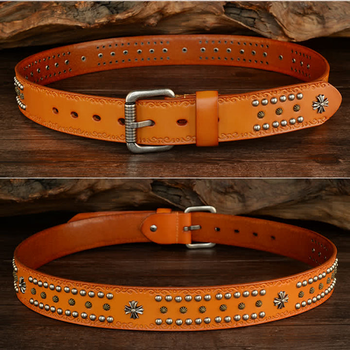 Unisex Rock Style Cross Rivet Studded Decor Belt - image 8