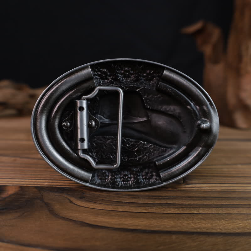 Men's DIY Cowboy Hat Turquoise Stone Buckle Leather Belt - image 1
