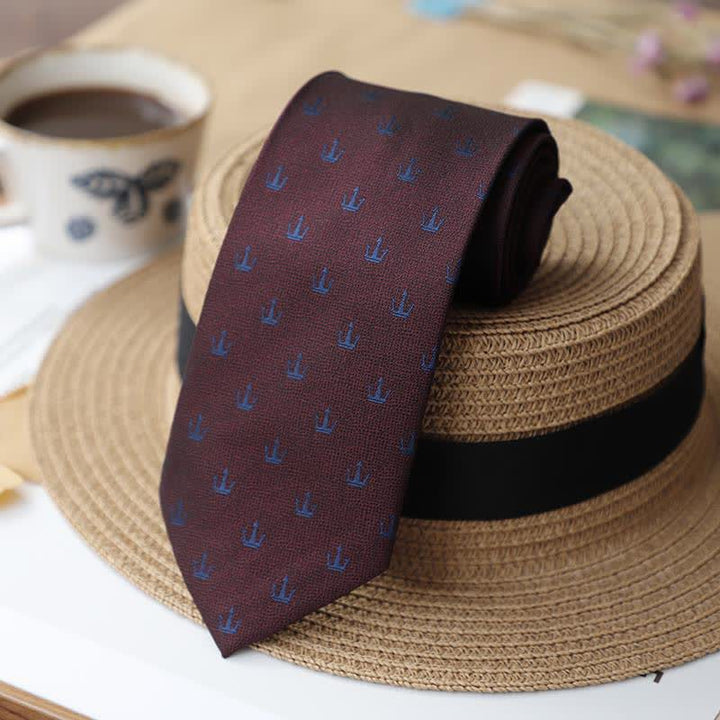 2Ps Men's Vintage Mini Motif Necktie Pocket Square Set - image 17