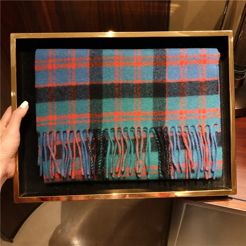 Unisex Lamb Edinburgh Big Warm Plaid Scarf - #4 - image 10