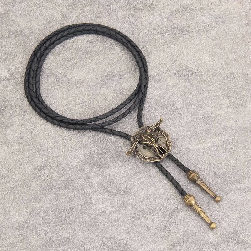 Wild Western Rodeo Bull Head Bolo Tie - image 12