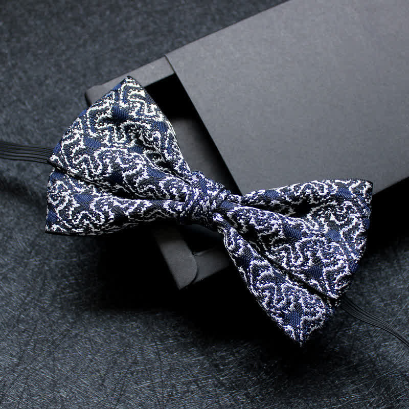 Men's Abstract Pattern Double Layers Bow Tie - Style #1 - image 2