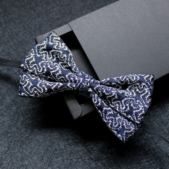 Men's Abstract Pattern Double Layers Bow Tie - Style #1 - image 2
