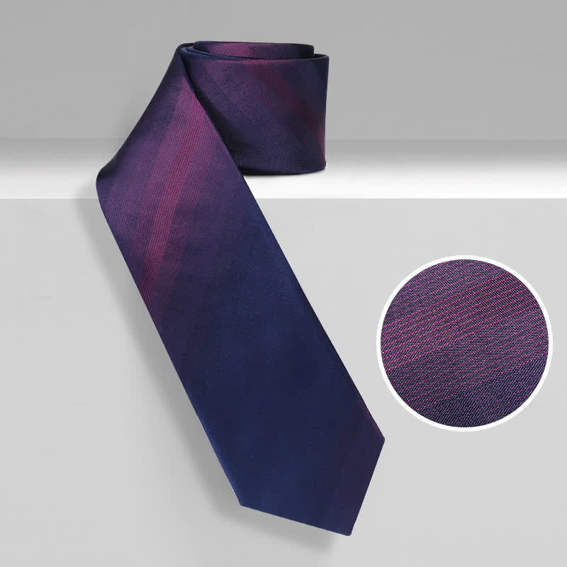 Men's Mulberry Silk Gradient Purple Necktie - image 2