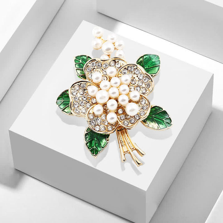 Women's Pearl Stamens Floral Brooch - Flower - image 0