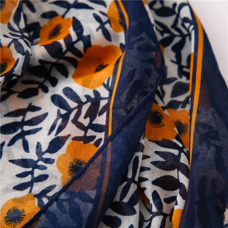 Women's Bohemian Print Floral Tassel Scarf - image 6