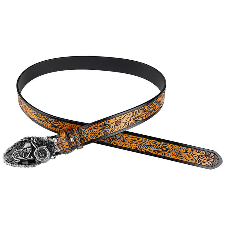 Men's Punk Rock Motorcycle Biker Leather Belt - image 5