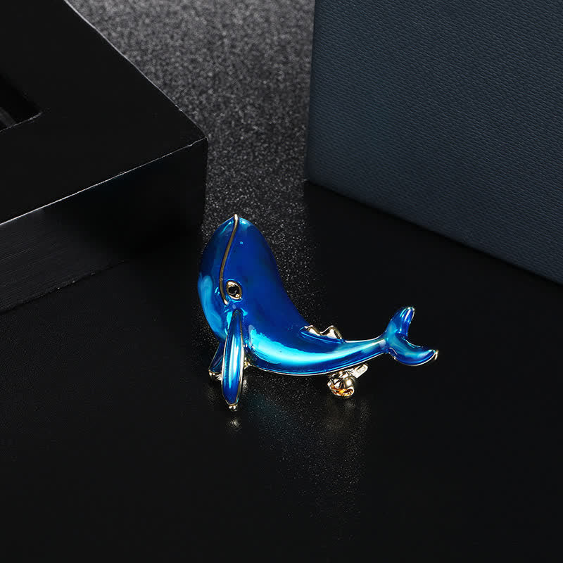 Women's Blue Whale Brooch - image 1