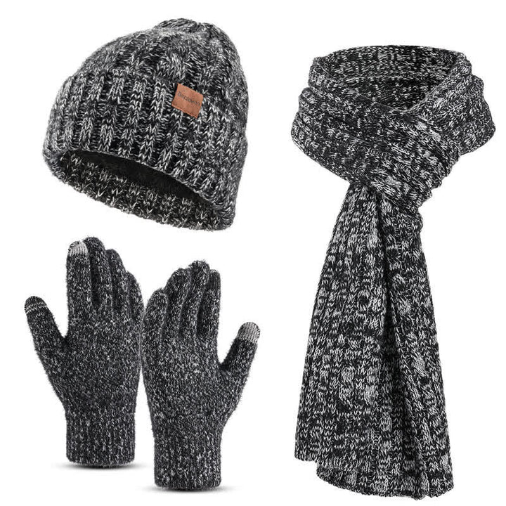 3Pcs Unisex Stylish Hat Long Scarf Touch Screen Gloves Set - Black - Adjustable (Approx. 17.72"-25.78") - image 10