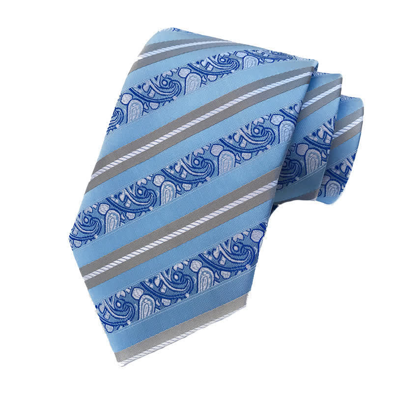 Men's Mix Paisley Striped Necktie - Blue - image 3