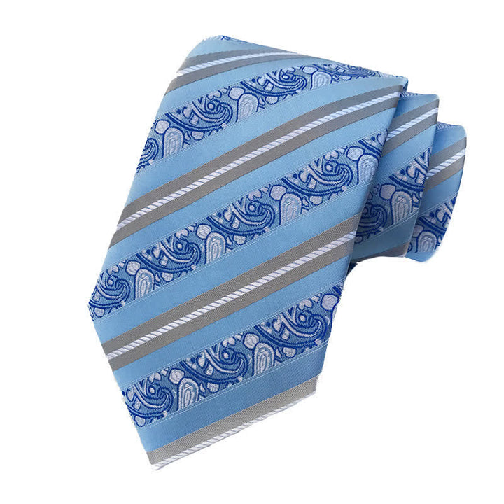 Men's Mix Paisley Striped Necktie - Blue - image 3