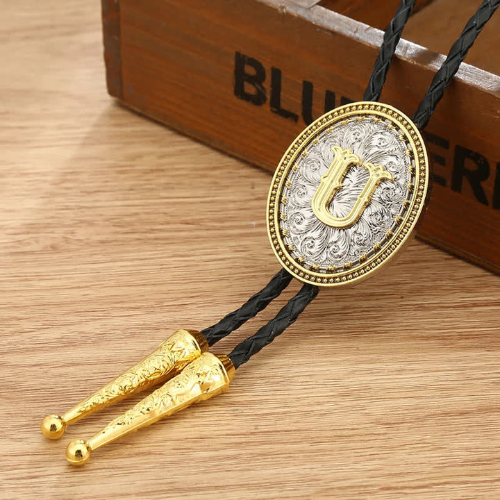 Western Cowboy Shirt Accessory Alphabet A To Z Bolo Tie - U - image 24