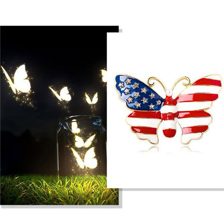 Men's American Flag Butterfly Brooch - image 1