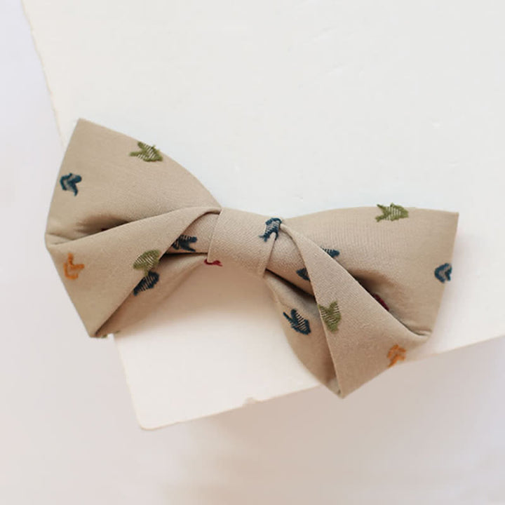Men's Khaki Embroidery Arrows Bow Tie - Twist - image 4