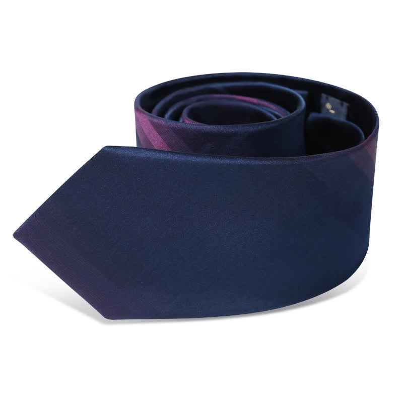 Men's Mulberry Silk Gradient Purple Necktie - image 3
