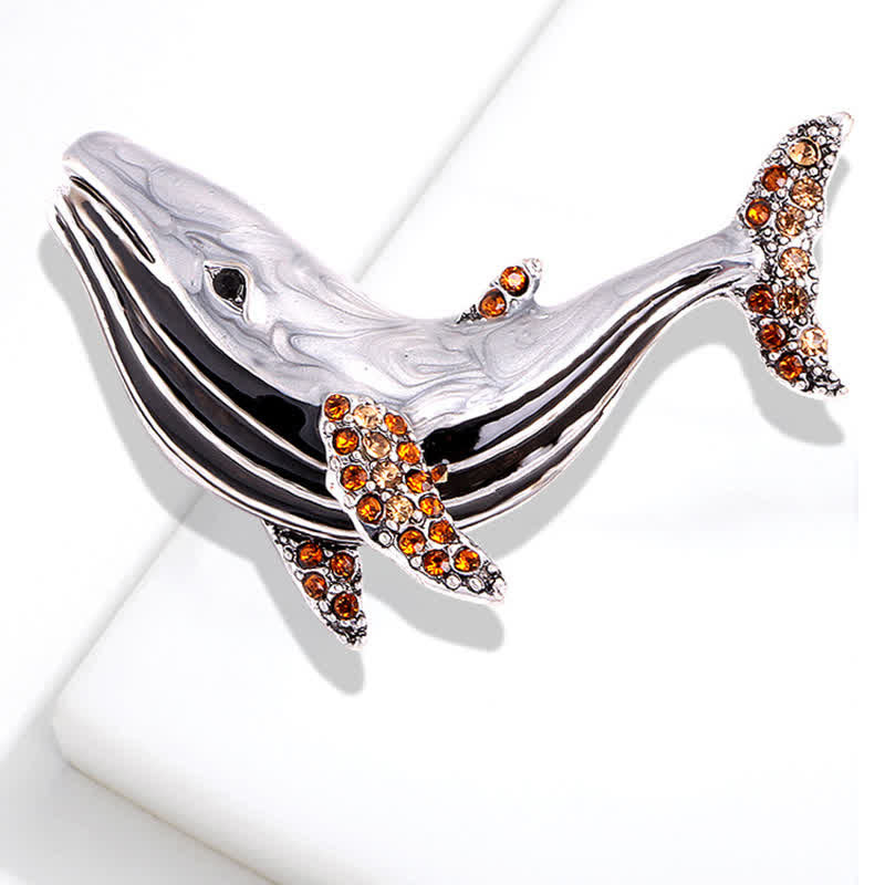 Women's Treasure Whale Enamel Brooch - image 8