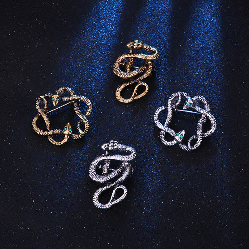 Men's Bending Creep Cobra Snake Brooch - image 1
