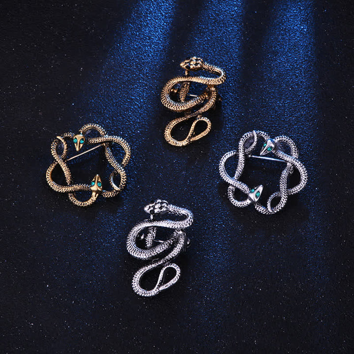 Men's Bending Creep Cobra Snake Brooch - image 1