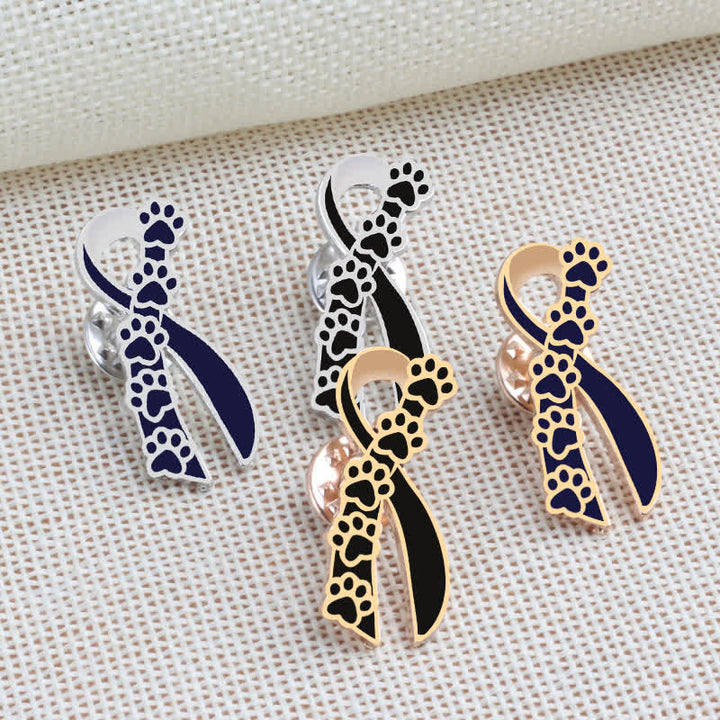 Women's Puppy Pawprint Ribbon Brooch - image 1