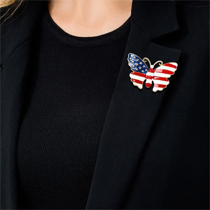 Men's American Flag Butterfly Brooch - image 4