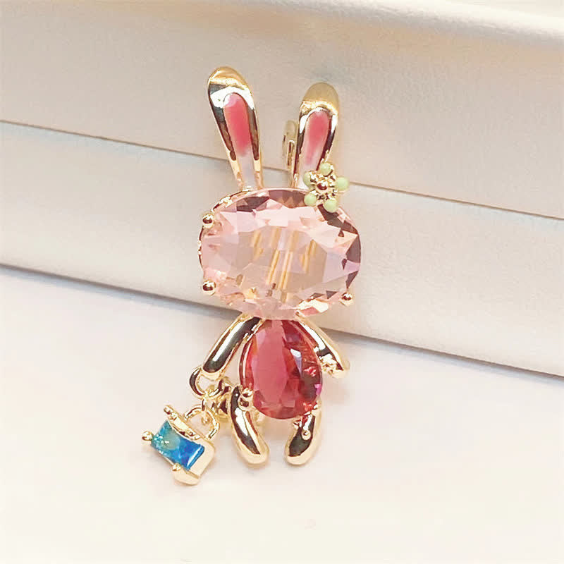 Women's Pink Bunny Little Rabbit Brooch - image 3