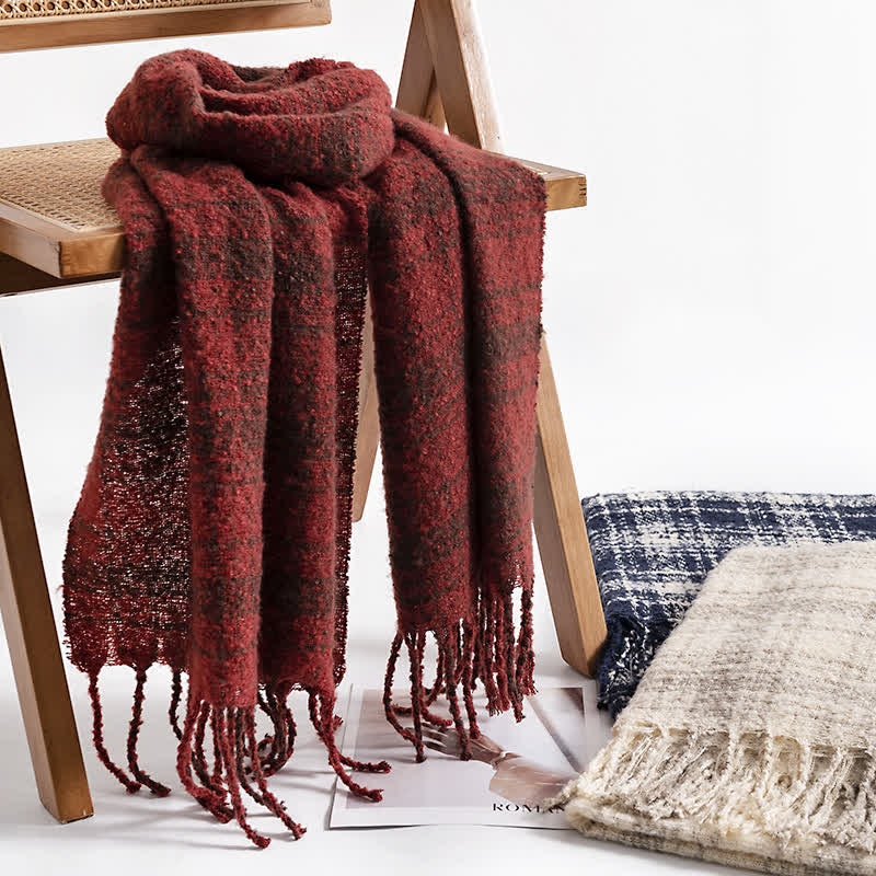 Women's Elegant Shawl Checkered Daily Scarf - image 8