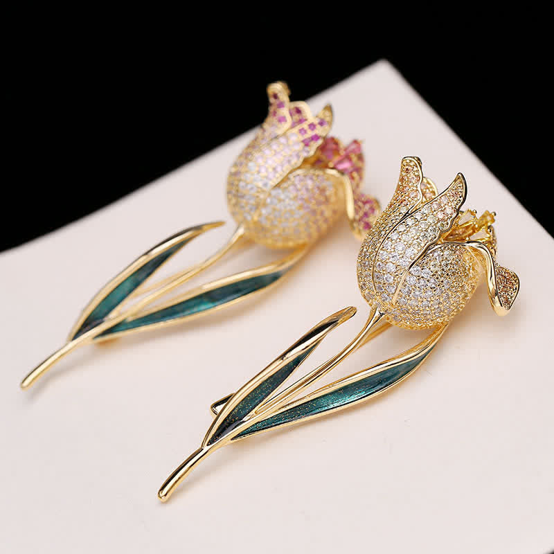Women's Deep Love Tulip Brooch - image 1